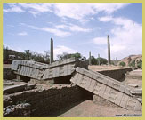 An enormous fallen stela at Aksum UNESCO world heritage site, Ethiopia